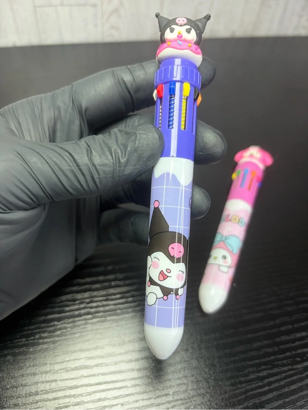 3 NEW Sanrio Pastel Multi-Ink Character Pens - Blue, Purple, Pink